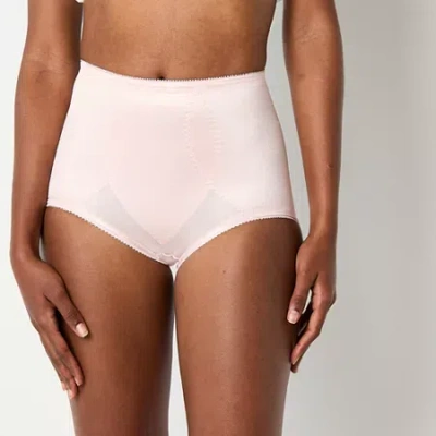 Underscore Rainbow Stretch Satin Tummy Panel Control Briefs In Pink