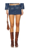 Understated Leather Bandit Micro Mini Skirt In Dark Indigo