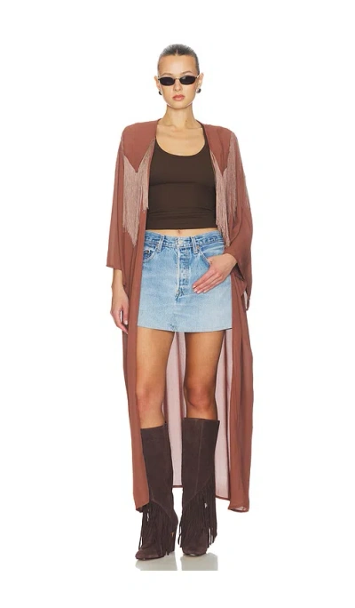 Understated Leather Canyon Robe In Brown