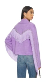 Understated Leather Cropped Rodeo Cardigan In Purple