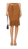 Understated Leather Handkerchief Leather Skirt In Brown