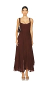 Understated Leather Honey Moon Dress In Brown