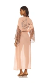 Understated Leather Horsey Kimono In Orange