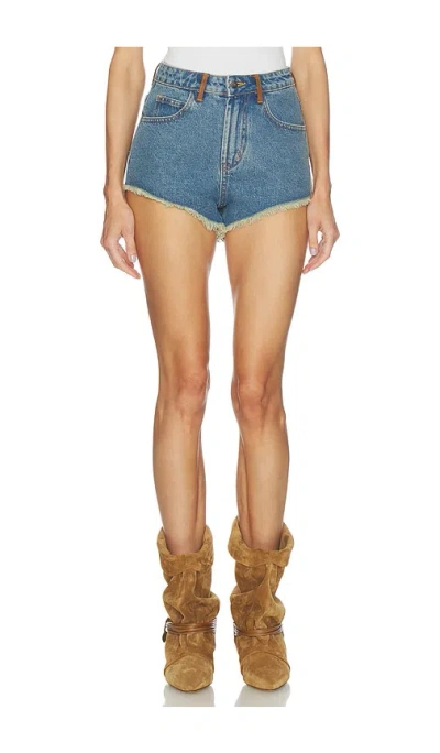 Understated Leather Horsey Short In Blue