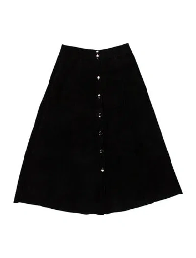 Pre-owned Understated Leather Leather Knee-length Skirt In Black