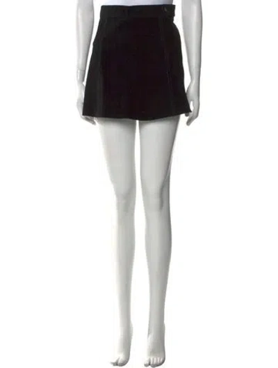 Pre-owned Understated Leather Leather Mini Skirt In Black