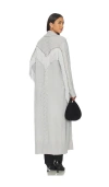 Understated Leather Long Rodeo Cardigan In Gray