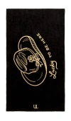 Understated Leather Lucky Beach Towel In Black