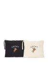 Understated Leather Lucky Swimsuit Wet-bag Set In Multi