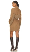 Understated Leather Midi Rodeo Robe In Brown