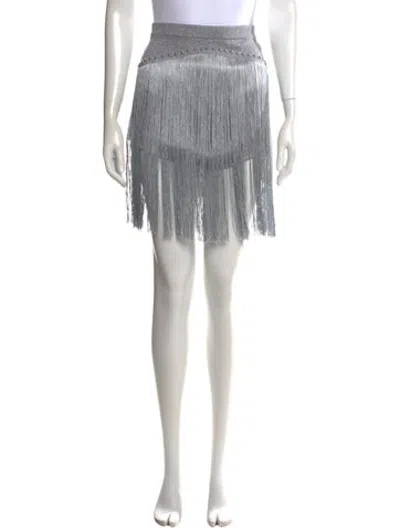Pre-owned Understated Leather Mini Skirt In Multicolor