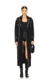 Understated Leather Moto Robe In 블랙