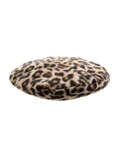 Pre-owned Understated Leather Newsboy Hat In Brown