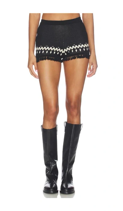 Understated Leather Nordic Outlaw Short In Angora & Black