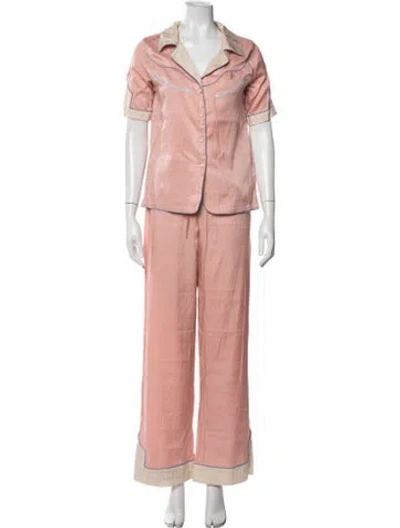 Pre-owned Understated Leather Pajamas In Pink