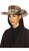 Understated Leather Plaid Cowboy Hat In Multi