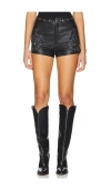 Understated Leather Reflection Shorts In Black