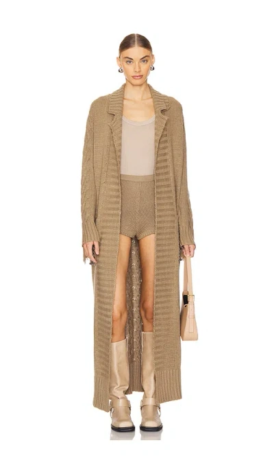 Understated Leather Rodeo Trench In Tan