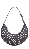 UNDERSTATED LEATHER STUDDED MOON BAG