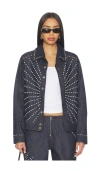 Understated Leather Sunburst Jacket In Multi