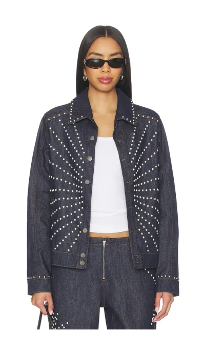 Understated Leather Sunburst Jacket In Multi