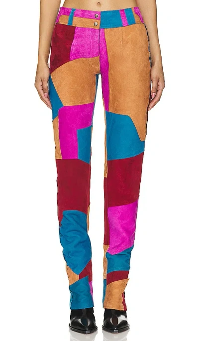 Understated Leather X Revolve 70s Patch Pant In Pink,brown