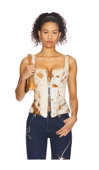 Understated Leather X Revolve Cowhide Bustier In Neutral