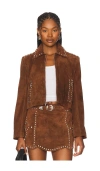 Understated Leather X Revolve Crazy Life Cropped Jacket In Brown