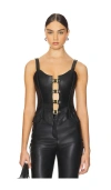 Understated Leather X Revolve Finish Line Corset Top In Black