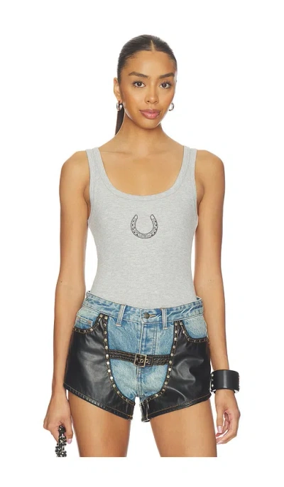 Understated Leather X Revolve Horseshoe Tank Top In Gray