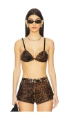 Understated Leather X Revolve Leather Bralette In Leopard