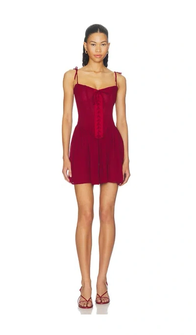 Understated Leather X Revolve Red Lace Up Dress