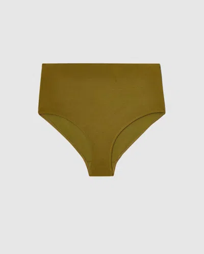 Understatement Highwaist Bikini Briefs Olive In Burgundy