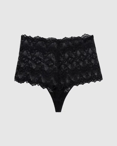 Understatement Lace Galloon Thong Black