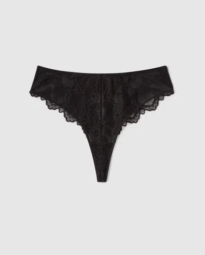 Understatement | Lace High Cut Thong - Black | Trouseries