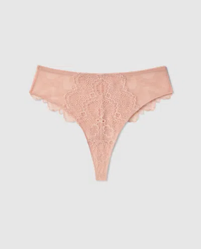 Understatement | Lace High Cut Thong - Nude | Trouseries In Brown
