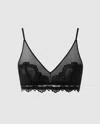 Understatement Lace Mesh Triangle Bralette Black In Black