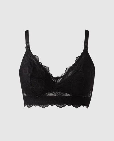 Understatement Lace Nursing Bralette Black