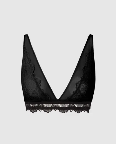 Understatement Lace Plunge Bralette Black