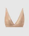 Understatement Lace Plunge Bralette Warm Nude In Burgundy
