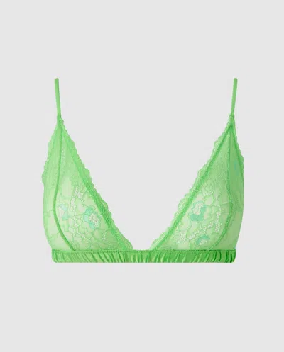Understatement | Lace Satin Triangle Bralette - Mint Green | Bralettes