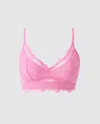 Understatement Lace Support Bra Candy Pink In Pink