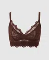 Understatement Lace Support Bra Coffee In Gold