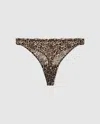 Understatement Lace Thong Leopard In Gray