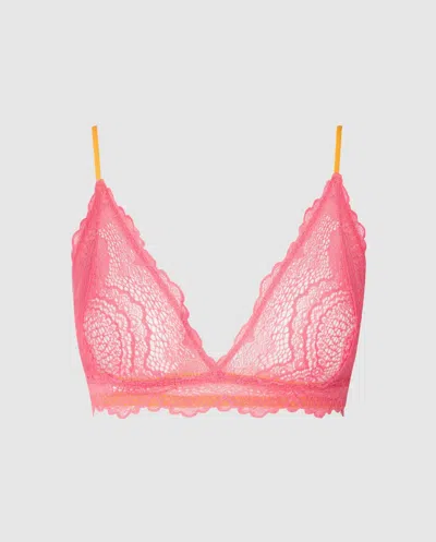 Understatement | Lace Triangle Bralette - Coral | Bralettes In Orange