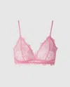 Understatement Lace Triangle Bralette Candy Pink In Gold