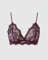 Understatement Lace Triangle Bralette Cherry In Purple