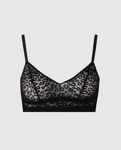 Understatement Mesh Balconette Black Leopard
