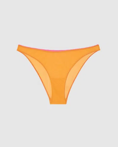 Understatement | Mesh Bikini Briefs - Apricot/neon Pink | Trouseries