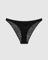 Understatement Mesh Bikini Briefs Black Leopard In Black